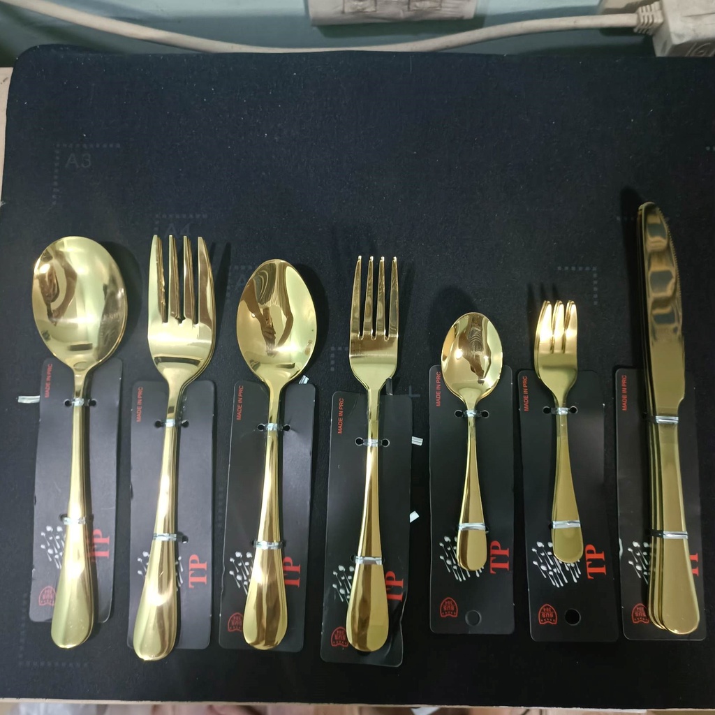 Gold Utensil Serving Spoon,Fork, Spoon,Fork, Teaspoon,Teafork, Knife