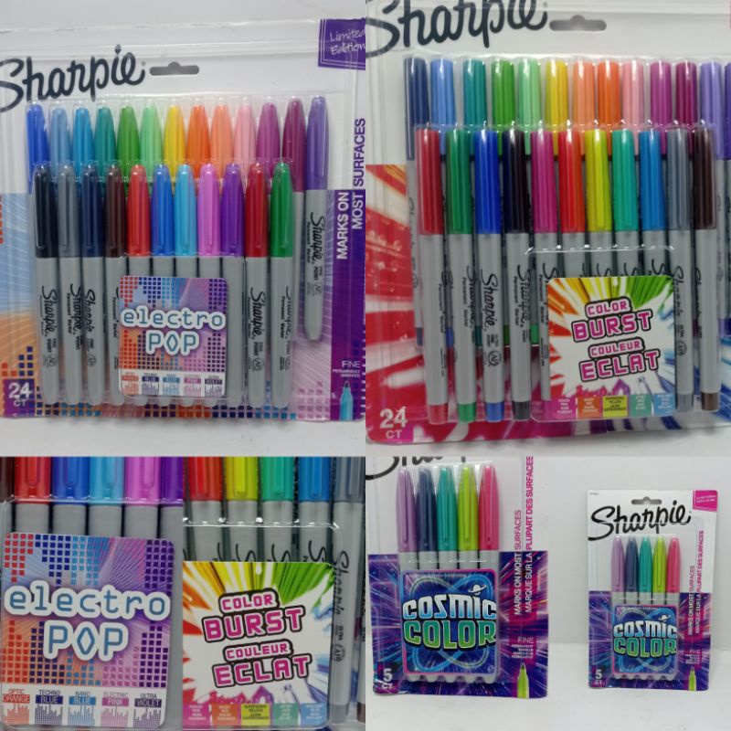 SHARPIE electo pop 24s fine, COLOR burst 24s ultra fine & cosmic COLOR ...