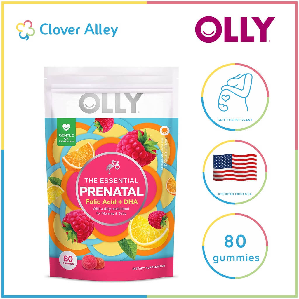 OLLY Prenatal Multivitamins 80 gummies, Supports Healthy Growth and
