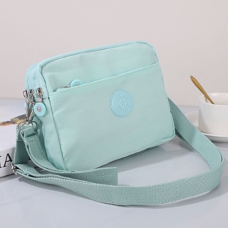 Korean Style Classic Clean Durable Fabric Business Casual Sling Bag for Women with 4 Zippers