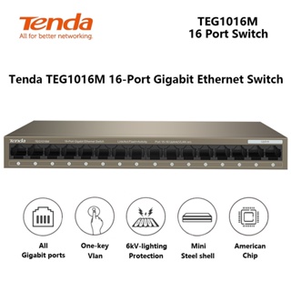 Tenda TEG1016M 16-Port Gigabit Ethernet Switch High-Speed Network, Home/Business Preferred