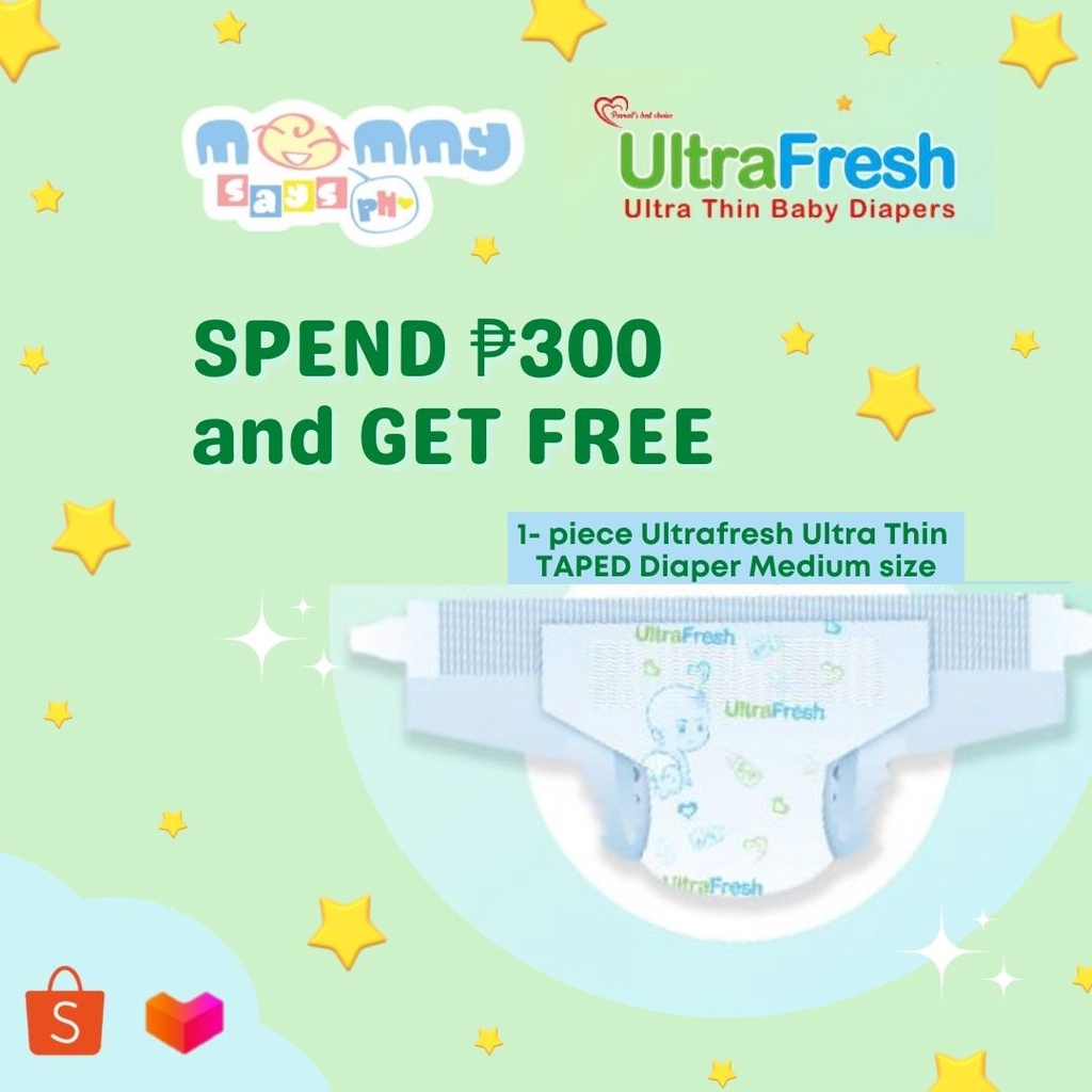 Ultrafresh TAPED Diaper MEDIUM SIZE ( SAMPLE ONLY ) 1piece Shopee