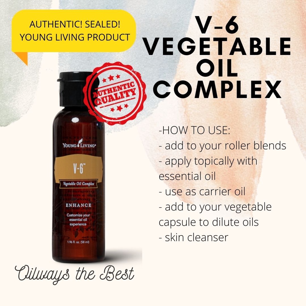 Young Living 58ml V-6 Vegetable Oil Complex (Authentic & Sealed ...