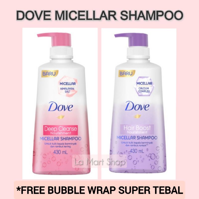 Dove Micellar Shampoo Deep Cleanse Nourishment 430ml Dove Micellar Shampoo Hair Boost 3800