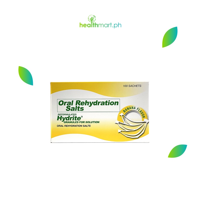 Hydrite Banana Flavor (20 sachets) Oral Rehydration Salts Helps Treat