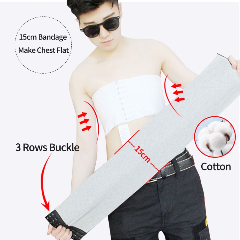 Corset Breast Binder Bandage Tight Tops Shaper Vest Strapless Buckle Breathable Chest Binder