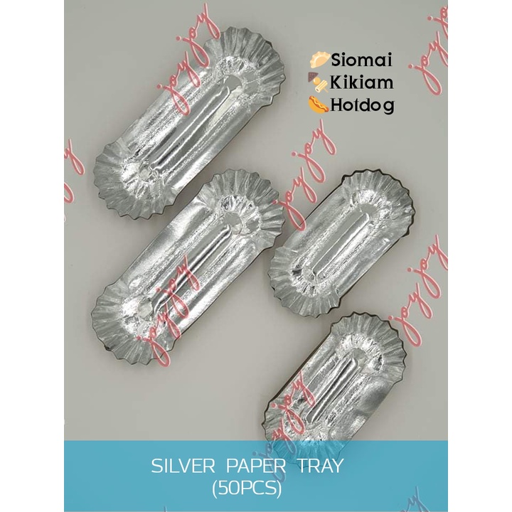 Silver Paper Tray for Kikiam, Siomai & Hotdog (50pcs) Shopee Philippines