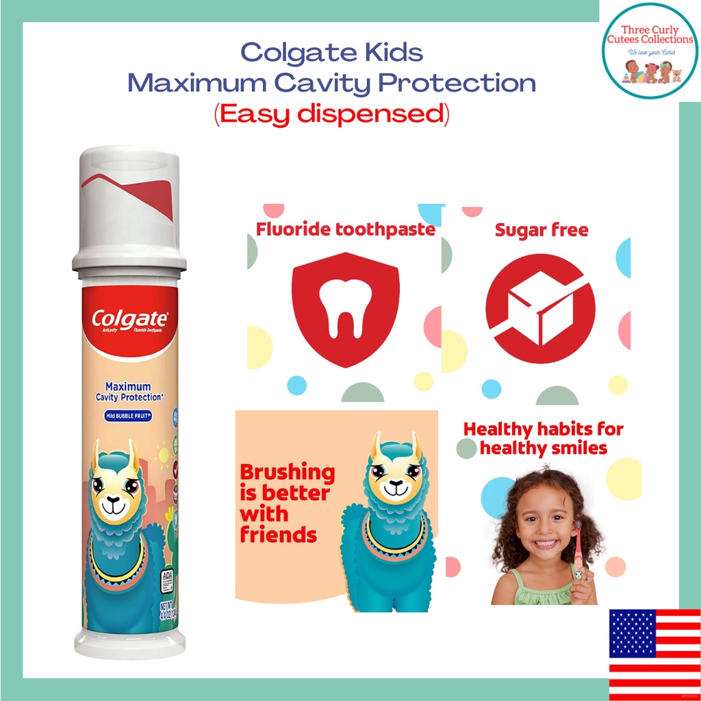 Colgate Kids Llama 4.4oz Toothpaste Pump Easy Dispensed from US
