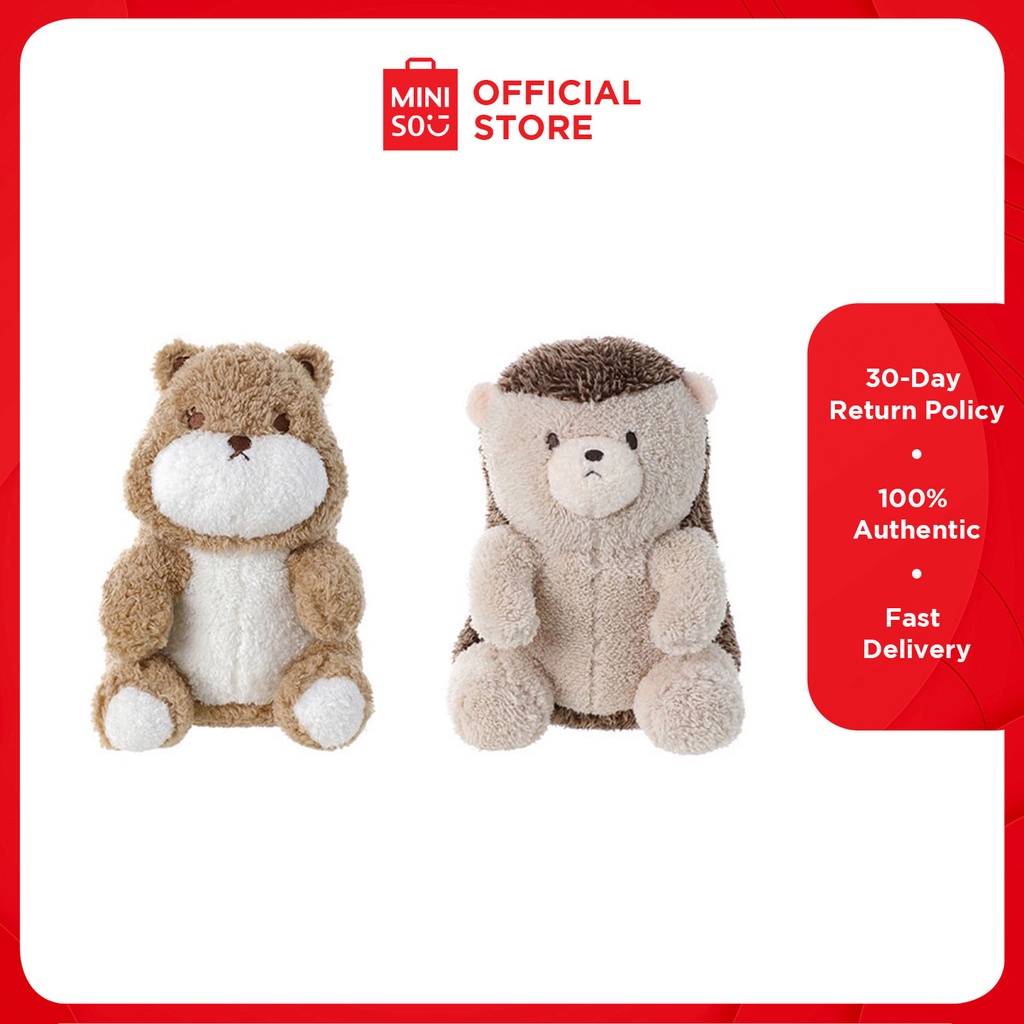 Miniso Sitting Animal Plush Toy Bear Hedgehog Shopee Philippines