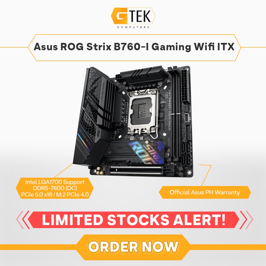 Asus ROG Strix B760-I Gaming Wifi B760 Intel LGA1700 ITX Motherboard ...