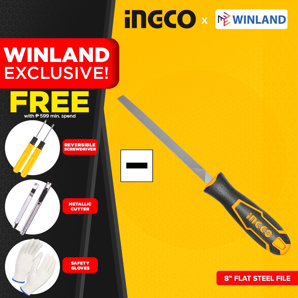 INGCO by Winland FILE 8" Flat Steel HSFF088 Shopee Philippines