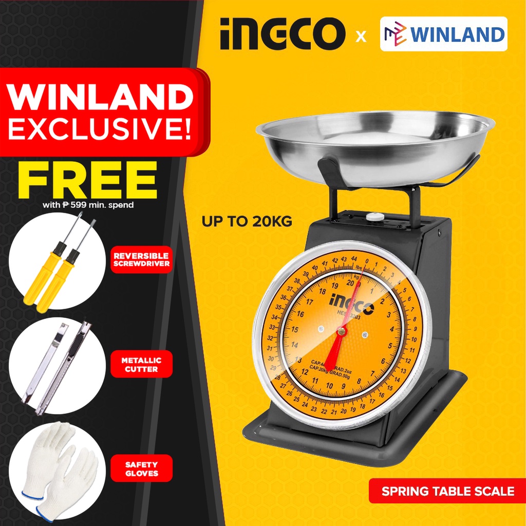 INGCO by Winland Spring Table Scale 20kg HESA3203 Shopee Philippines