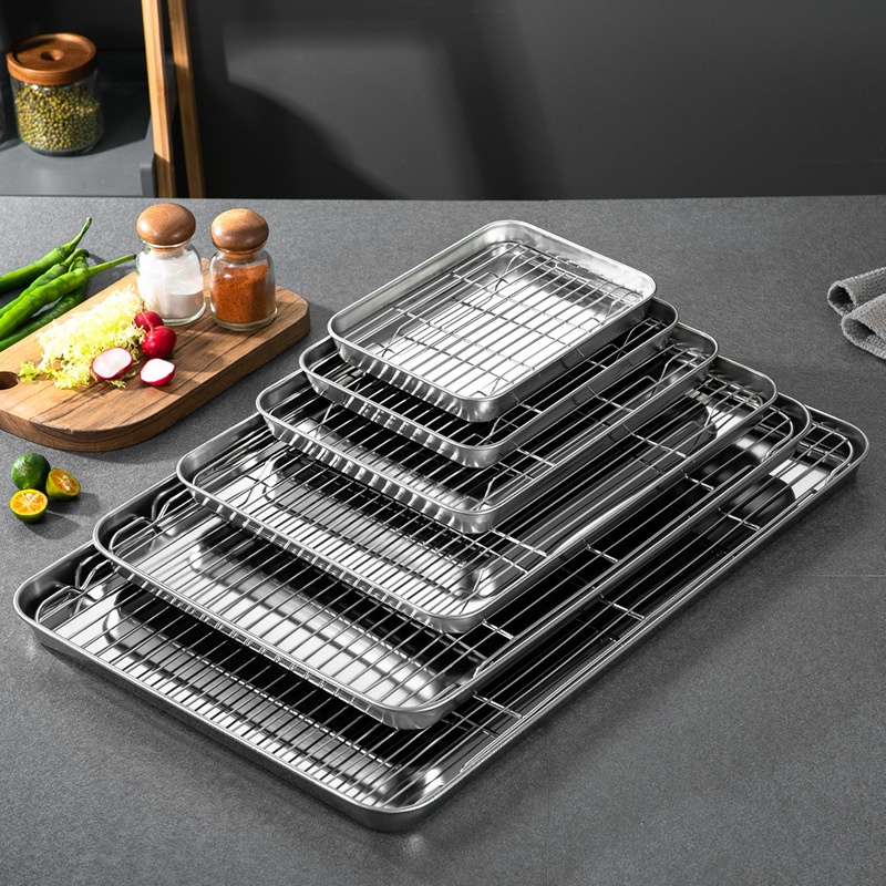 stainless steel Baking Tray plate bbq tray with Removable Cooling Rack