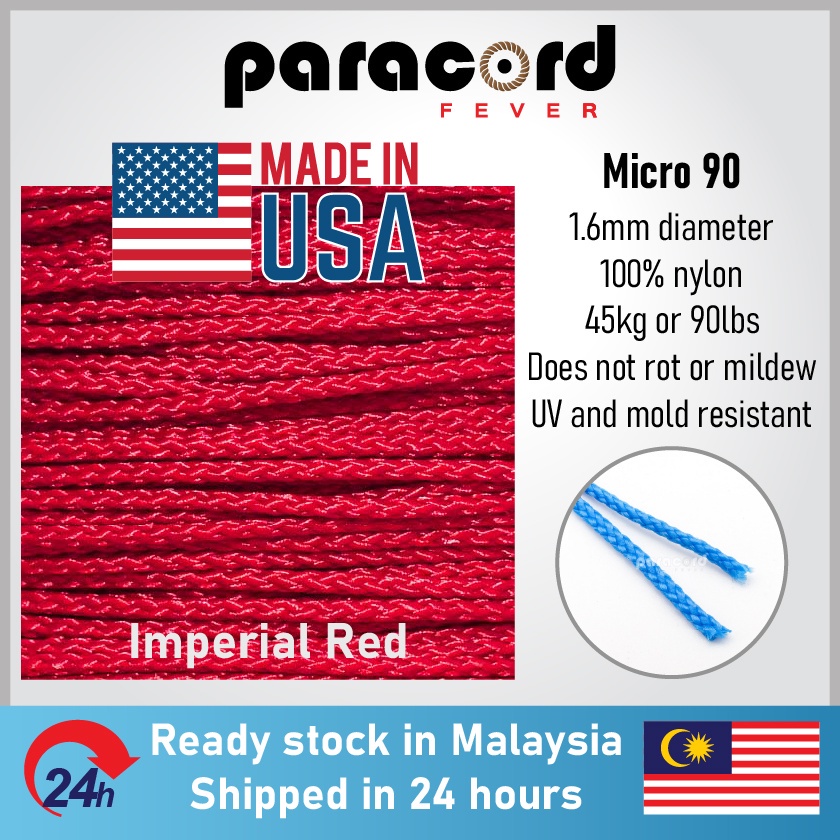 1.6mm Micro 90 Tali Microcord Rope Micro Paracord Parachute Cord