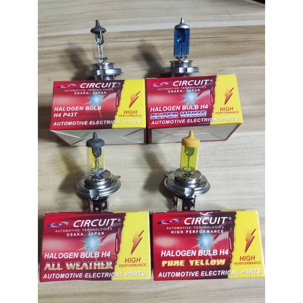 1 pc Circuit H4 Halogen bulb 12v 24v Clear/ Super White/ Pure Yellow