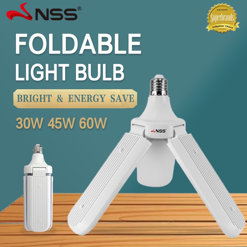 NSS Ceiling LED Bulb Foldable Fan Blade light 30W 6500K LED Light Bulb