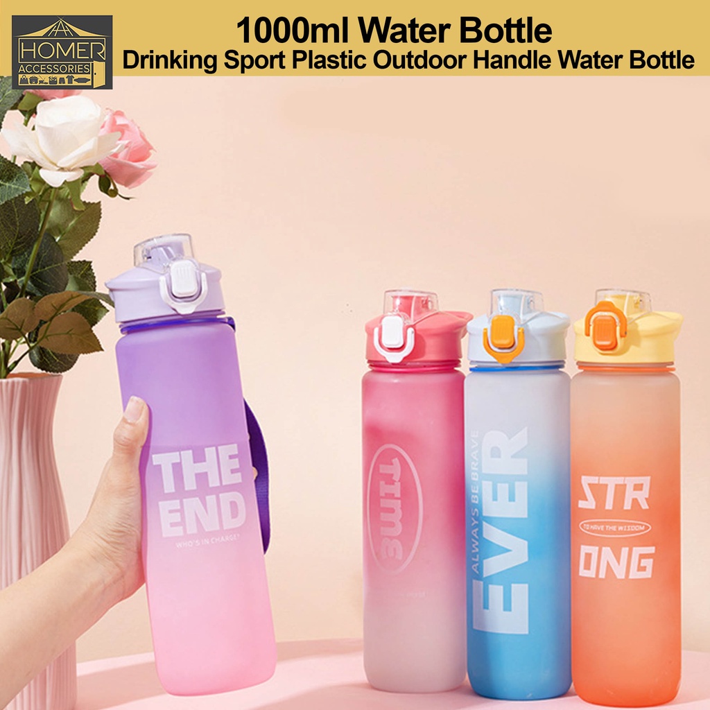 Homer 1000ml Drinking Sports Plastic Outdoor Handle Water Bottle 