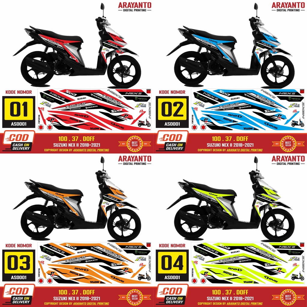 Suzuki Nex II Striping Sticker 2018-2021 Variation Decal AS0001 Graphic ...