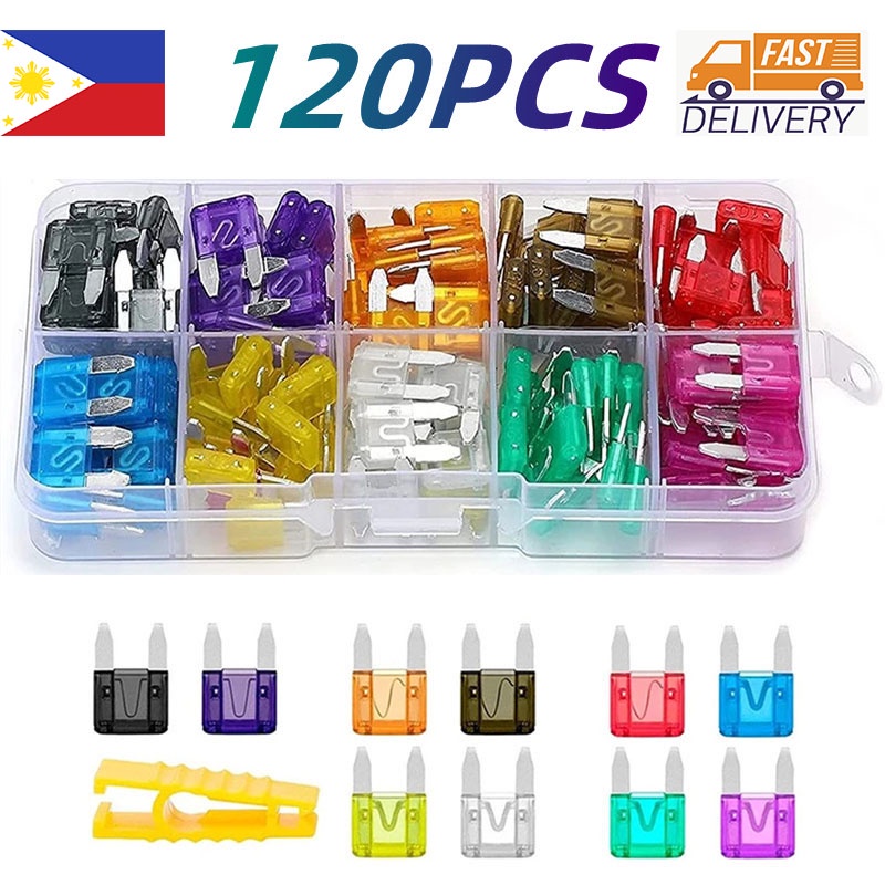 120PCS Car Fuse Kit 2A-35A Car Insert Fuse Replacement Auto Blade Fuse ...