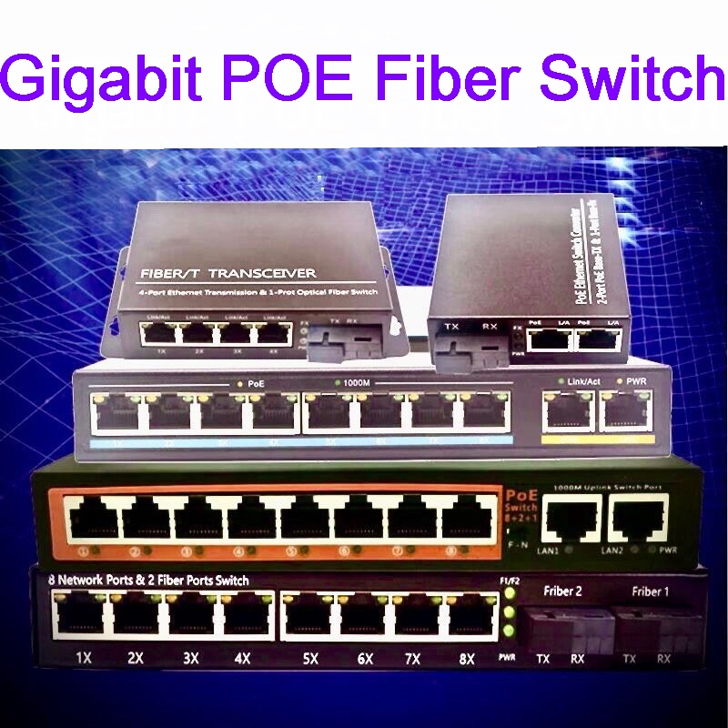 PoE Fiber Switch Uplink Fast switch POE Media