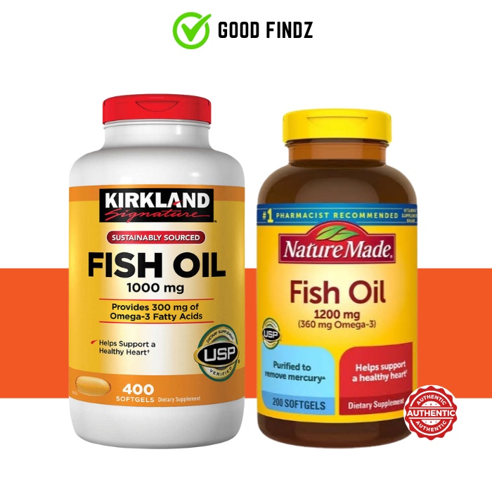 Kirkland Fish Oil / Nature Made Fish Oil Omega 3 Heart Healthy
