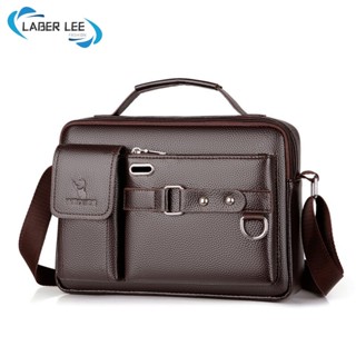 Laber Lee Messenger Shoulder Bag Men Business Beg Pu Leather Briefcase