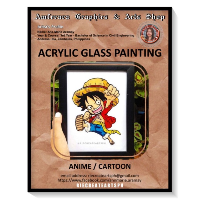 CUSTOMIZED ACRYLIC GLASS PAINTING (with frame) Shopee Philippines