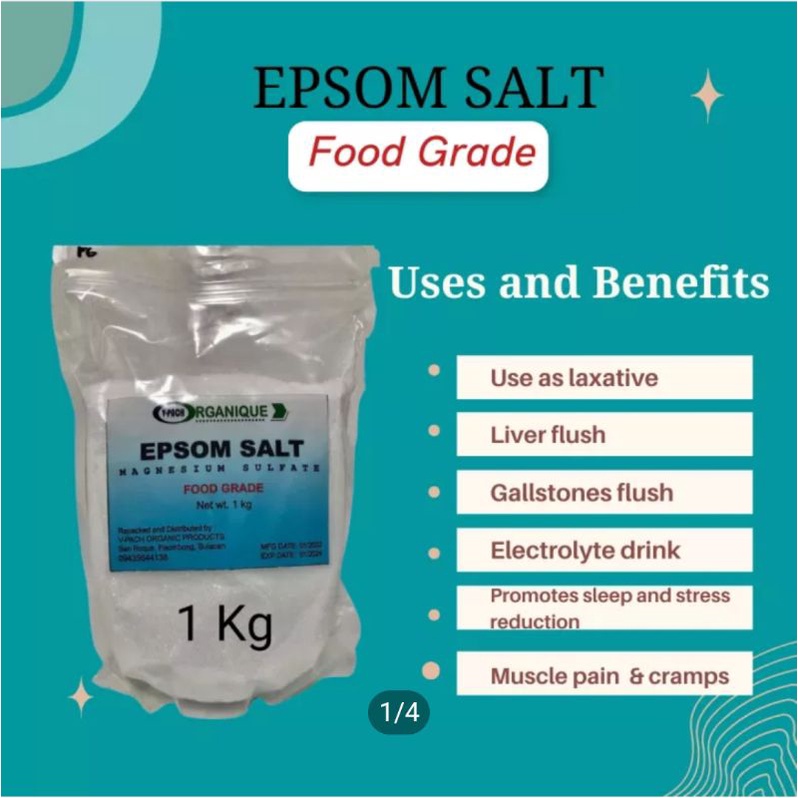 Epsom SaltMagnesium Sulfate(FOOD GRADE)1Kg Shopee Philippines