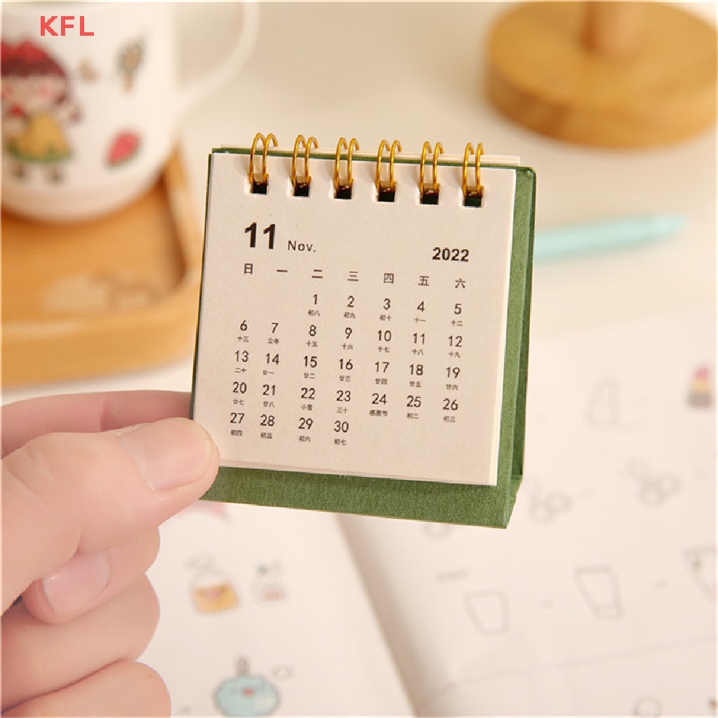 (KFL) 2023 New Year Simple Solid Color Calendar Mini Office Desk Advent