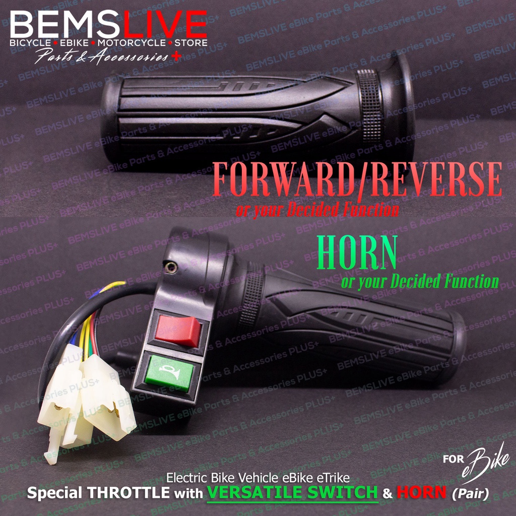 Special Throttle with 3 FORWARD/REVERSE Switch + HORN Button for eBikes