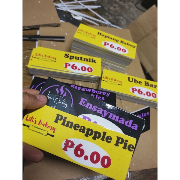 BAKERY LABEL SINTRA 3MM FLAT LAMINATED VINYL SRICKER5X2" (min. order 10pcs) Shopee Philippines