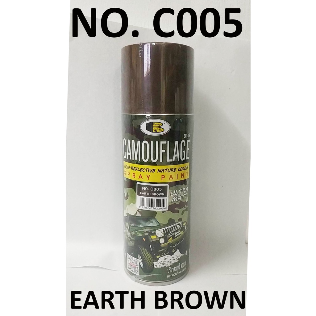 BOSNY SPRAY PAINT CAMOUFLAGE NO. C005 EARTH BROWN ( 400 cc PER CAN