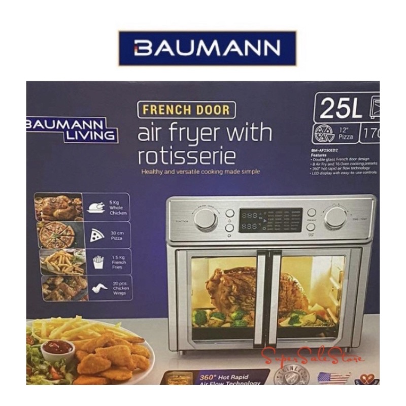 Baumann French Door Air Fryer with Rotisserie Shopee Philippines