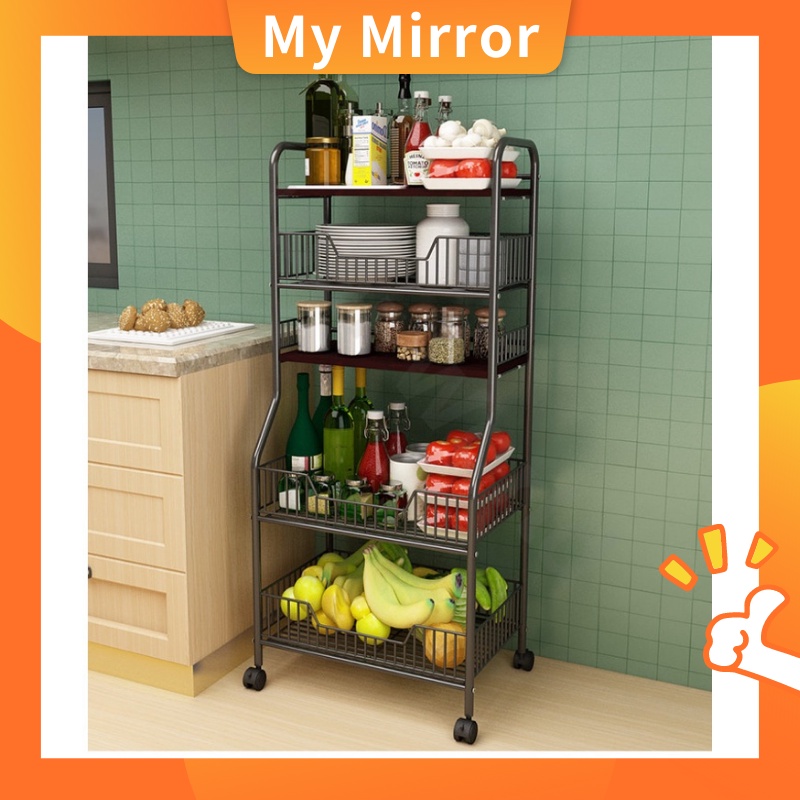 Kitchen Rack Shelf Multifunctional Kitchen Storage Basket Organiser