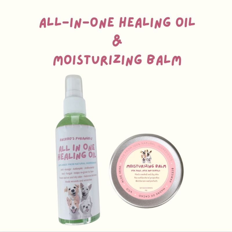 AllinOne Healing Oil and Moisturizing Pet Balm SET (Anti Mange and