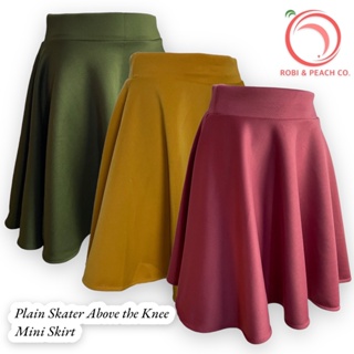 Robi & Peach:  Plain Regular Skater Skirt by Robi & Peach | Plain Mini Skirt | Above the Knee Skirt