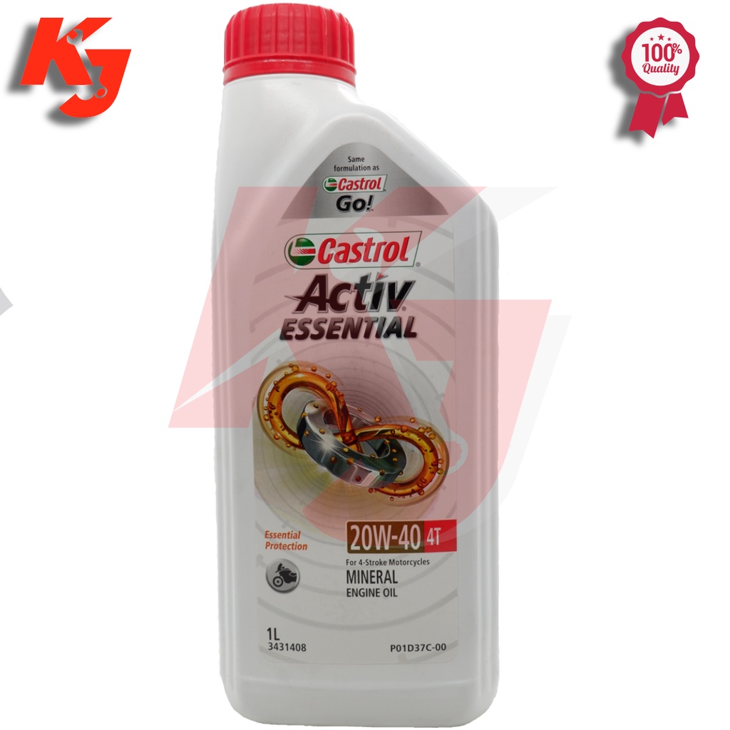 CASTROL GO! ACTIV ESSENTIAL 20W-40 MINERAL ENGINE OIL 1 liter | Shopee ...