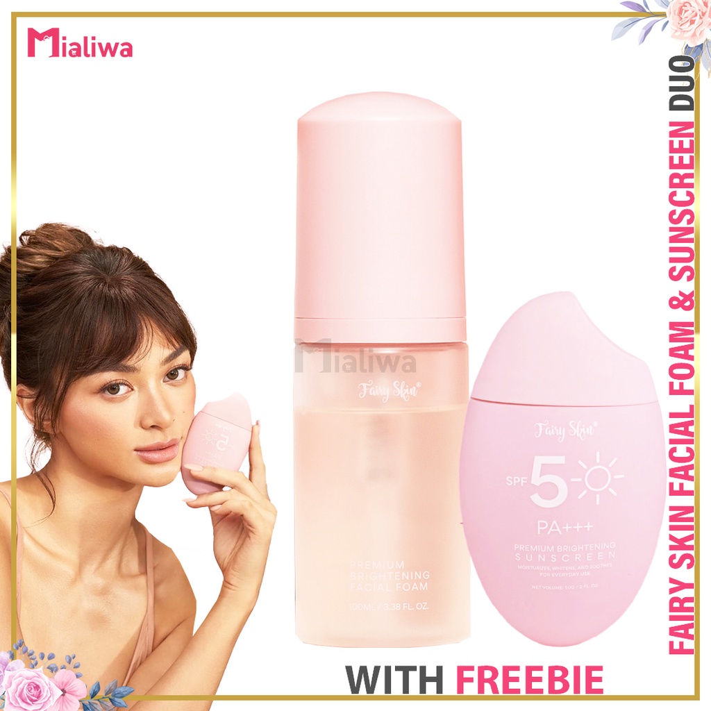 Fairy Skin Premium Brightening Sunscreen & Facial Foam Duo Set