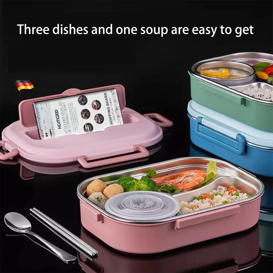 Lunch Box 304 Stainless Steel Lunch Box For Kids Adults Portable bento ...