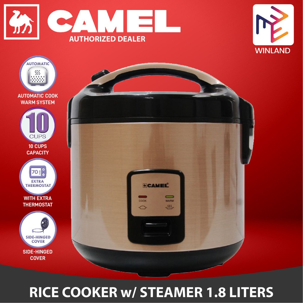 CAMEL by Winland CRJ701 Elegant Rice Cooker with Steamer and Automatic