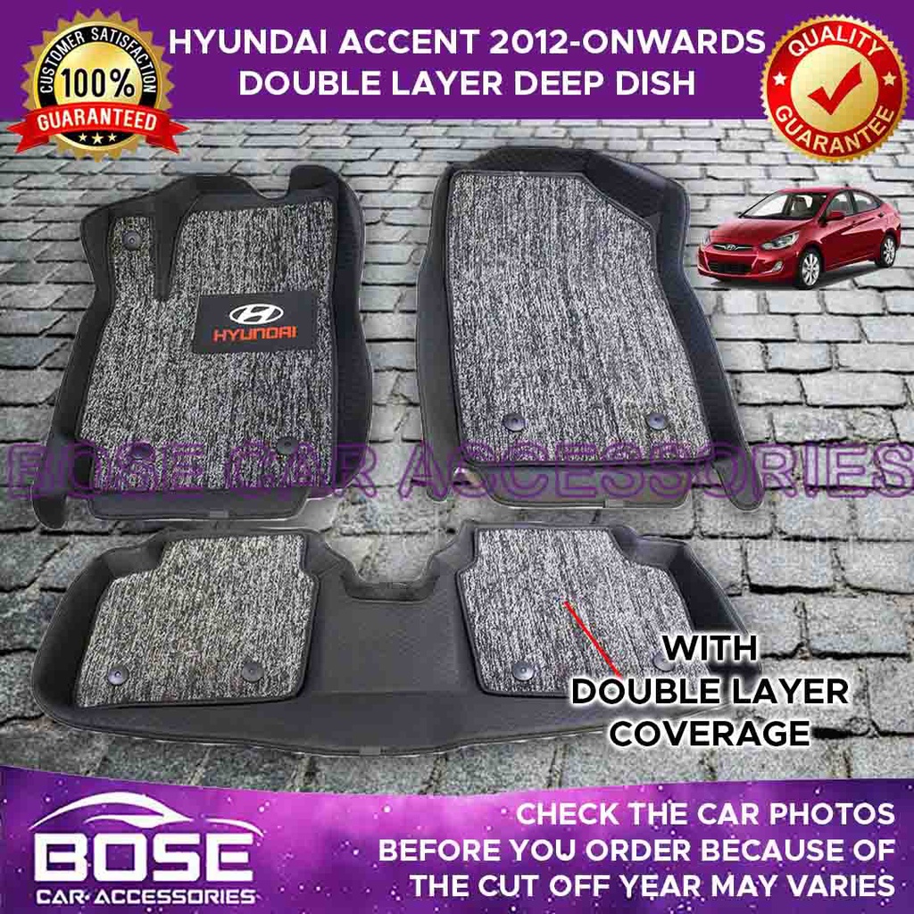 Hyundai Accent 2012 Onwards Double Layer Deep Dish Matting Floor