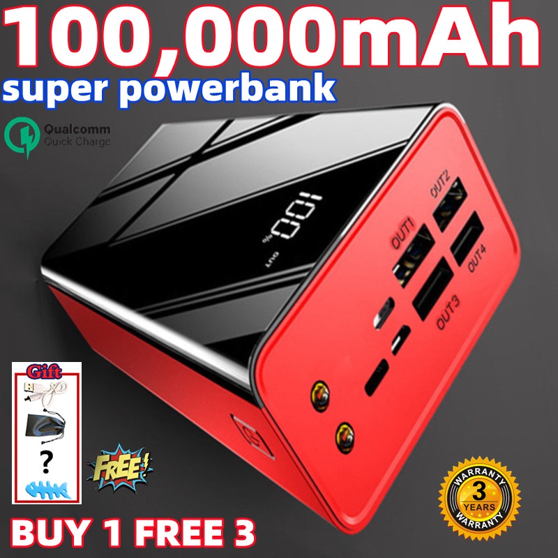 Powerbank Original Heavy Duty 100000mah Fast Charging Power Bank High 
