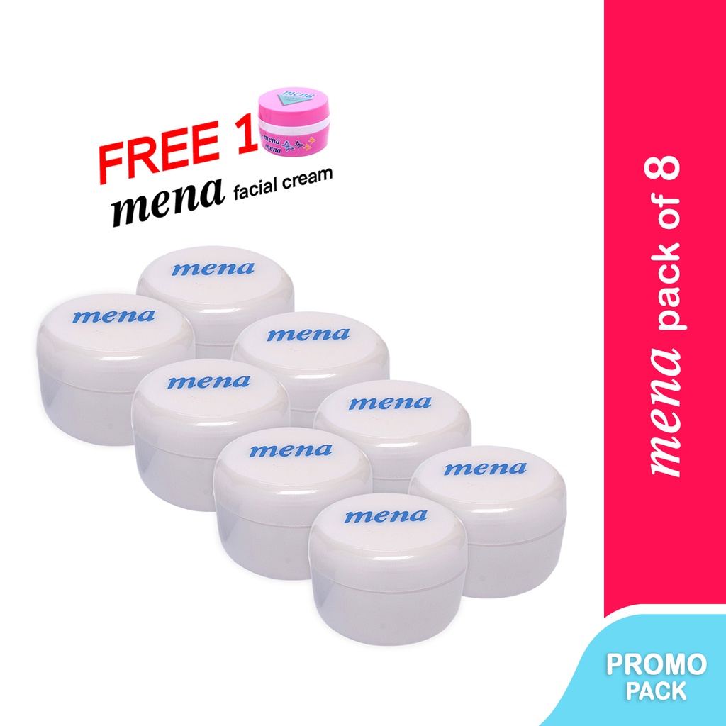 Mena Facial Cream Blue Bundle ( 8pcs Blue + Free 1 Pink ) Shopee