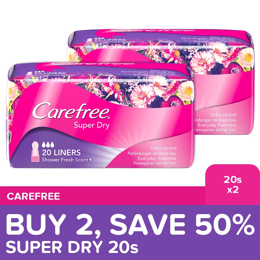 Buy 1 Take 1 Carefree Super Dry Panty Liners 20s Shopee Philippines