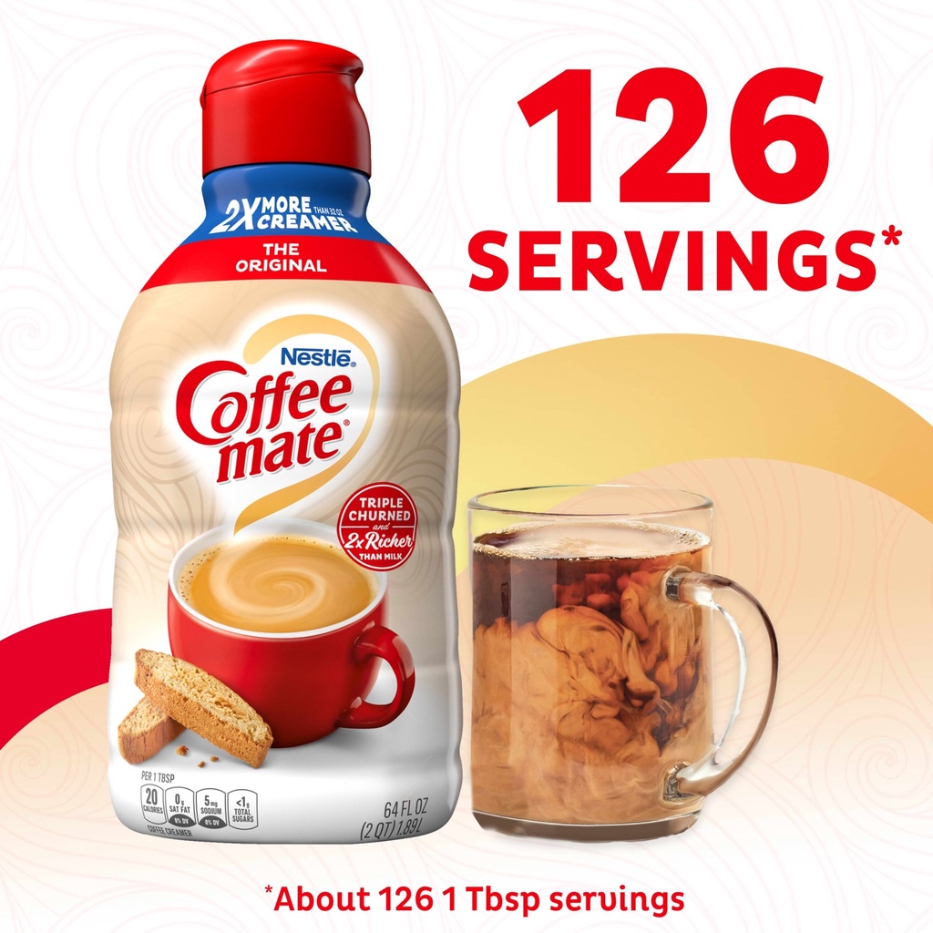 Nestle Coffee mate The Original Liquid Coffee Creamer, 64 fl oz ...