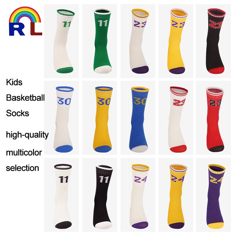 Basketball Socks for kids NBA Number kids Socks Boys Long Tube Running