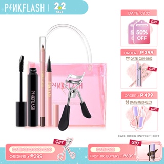 PINKFLASH  Barbie Eyes Sets Makeup Beauty Set The Hottest makeup Set include mascara&eyeliner pen&eyebrow pencil&PVC Bag Pink Handbag Makeup Beauty Long-lasting