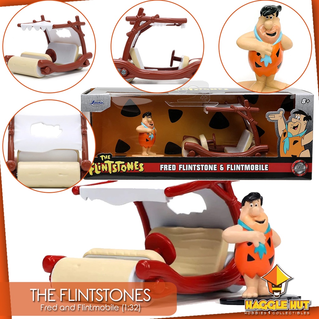 Flintstones Flintmobile And Fred Flintstone 132 Jada Toys Hollywood Rides Die Cast Scale Model