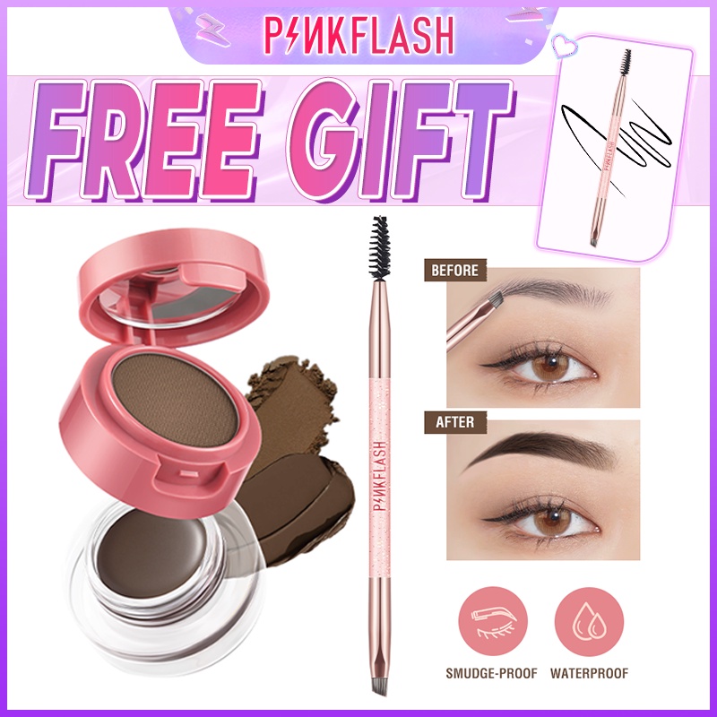 PINKFLASH 2in1 duo effect eyebrow cream & powder gel pomade Eyeliner