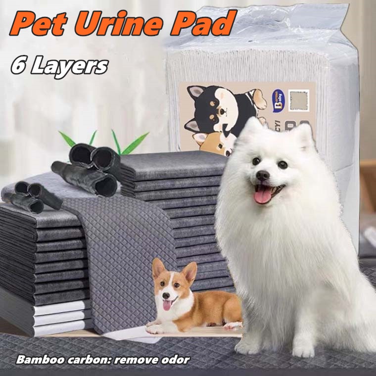 Cat/Dog Urine Pads Bamboo Charcoal Absorb Water Cat Pee Disposable Model Pet Diapers Shopee